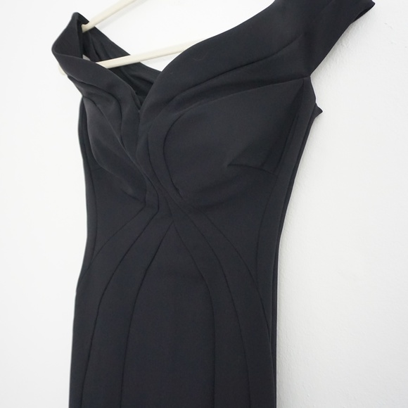 Chiara Boni La Petite Robe Black Elegant Fishtail Evening Black Bodycon Dress - Picture 4 of 16